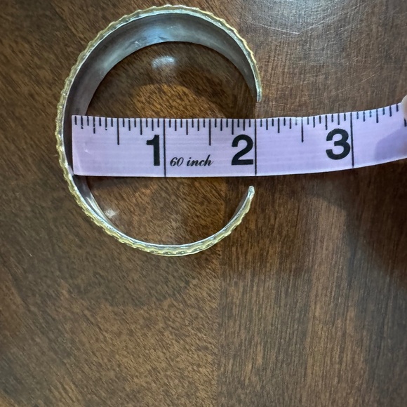 STERLING SILVER AND GOLD TONE CUFF - Picture 2 of 9